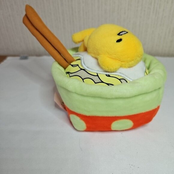 Gudetama the Lazy Egg Lot Plush Figure Sanrio Noodle Bowl and XS T Shirt Gray - Picture 8 of 11